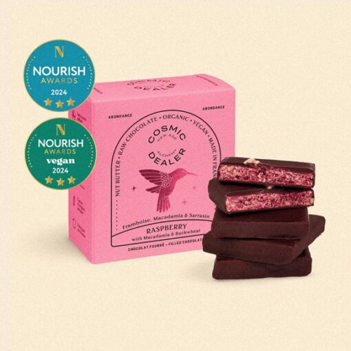 Cosmic Dealer Box of 4 Chocolates Raspberry and Buckwheat